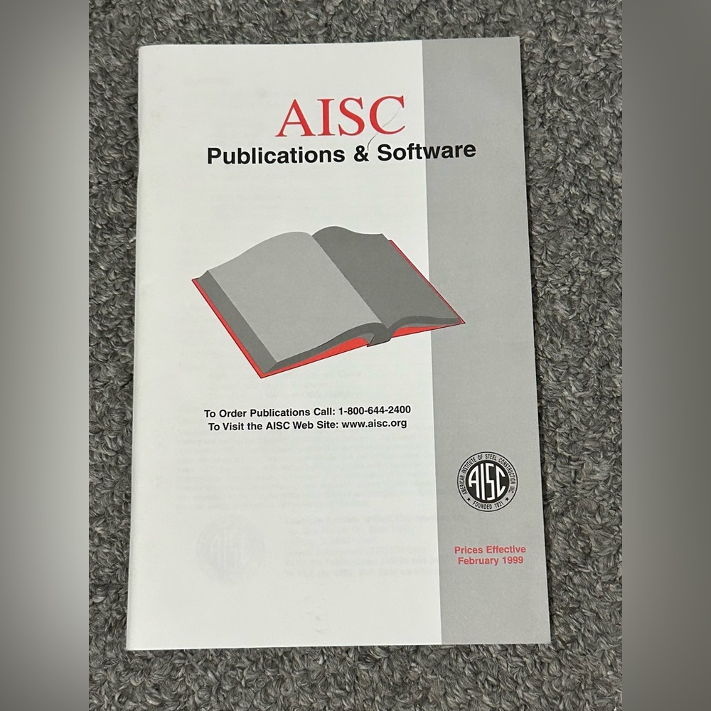 AISC Publications Software American Institute Steel Construction 1999 Order